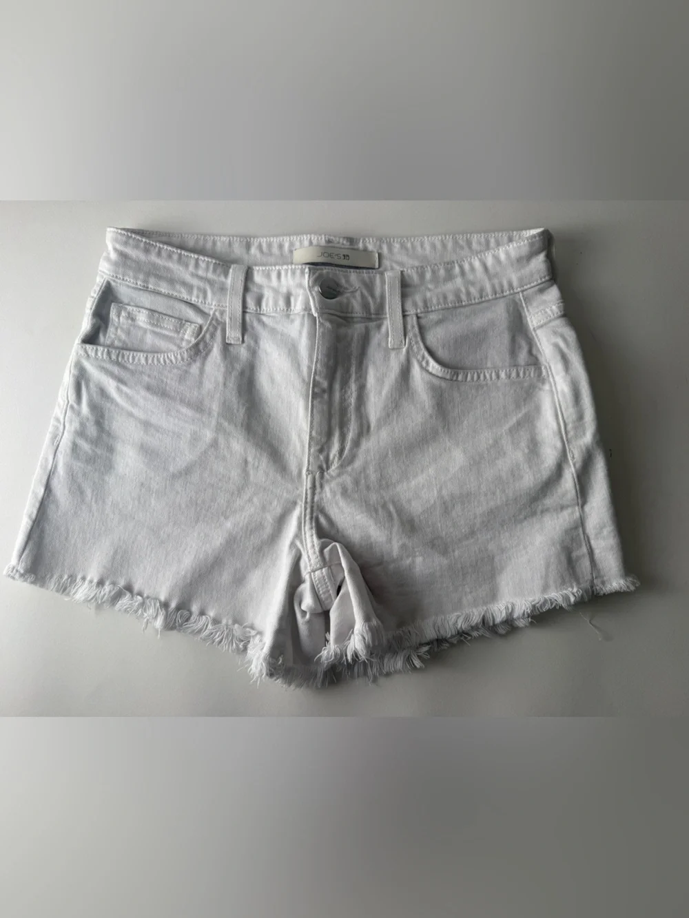 JOES Jeans 'The Ozzie' Short Women's 26 White Denim‎ Cutoff Frayed Hem 4